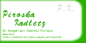 piroska kadletz business card